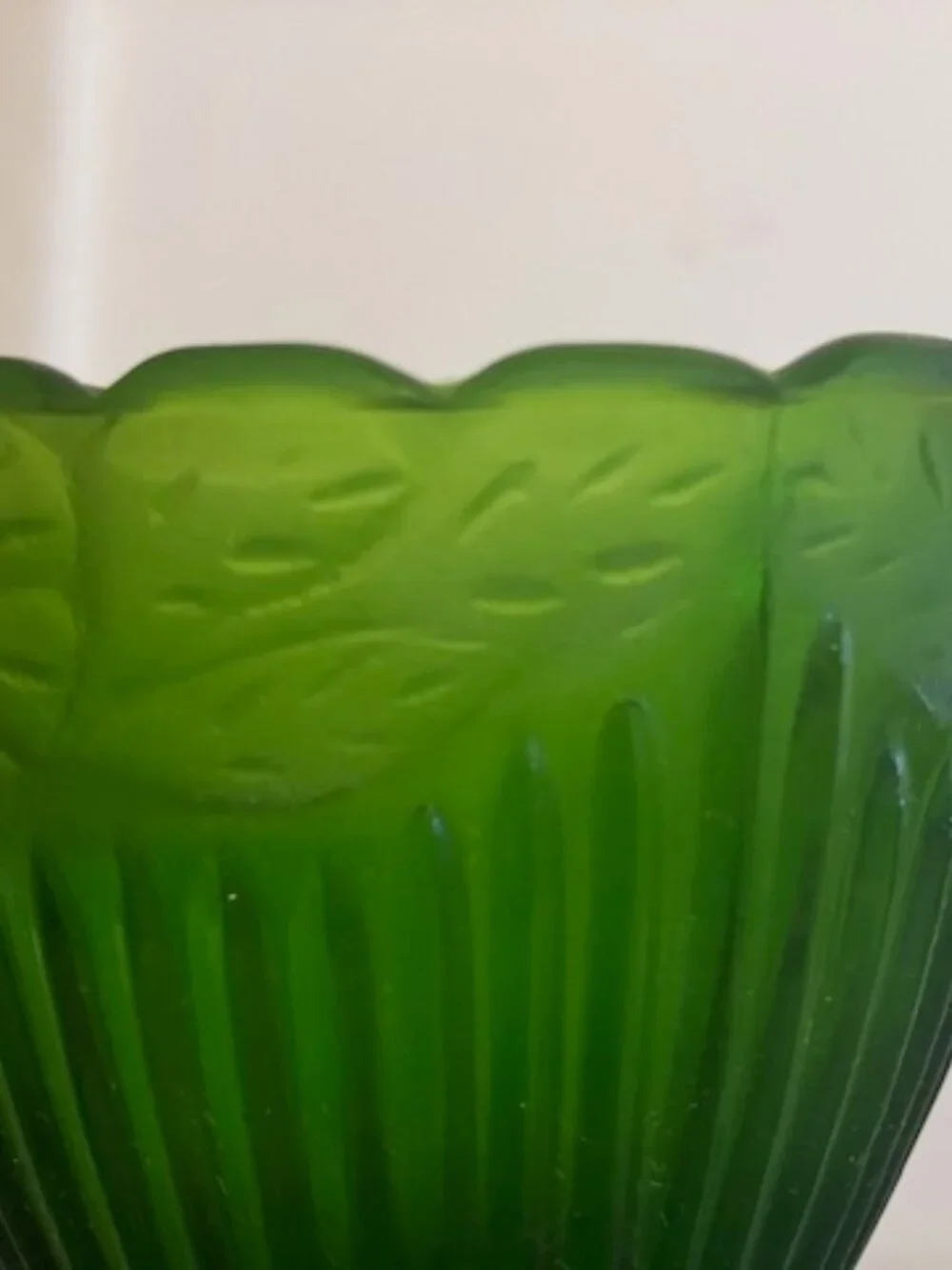 Vintage Green Glass Candy Dish or Vase
